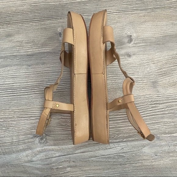 All leather Elizabeth and James Cree blush taupe sandals size 8 t strap - Picture 8 of 11